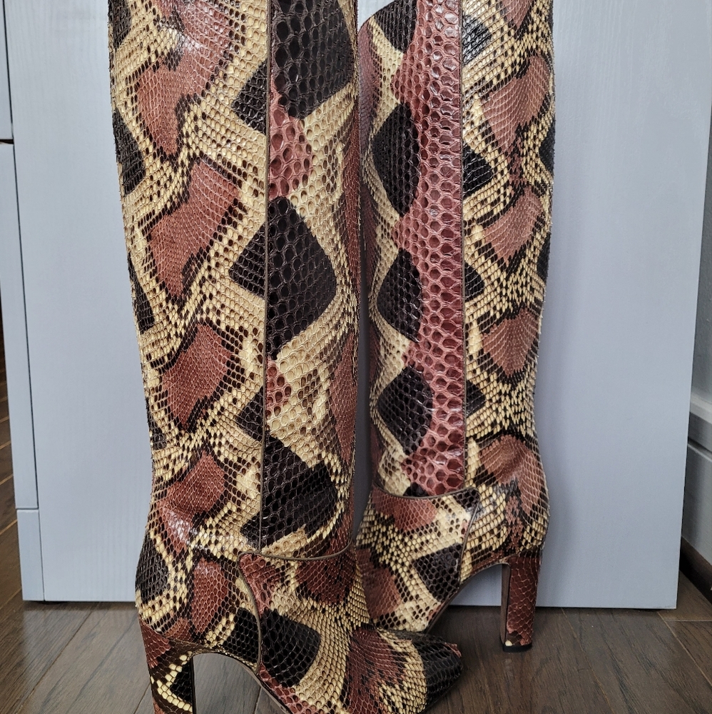 Valentino Snakeskin Knee-high Boots